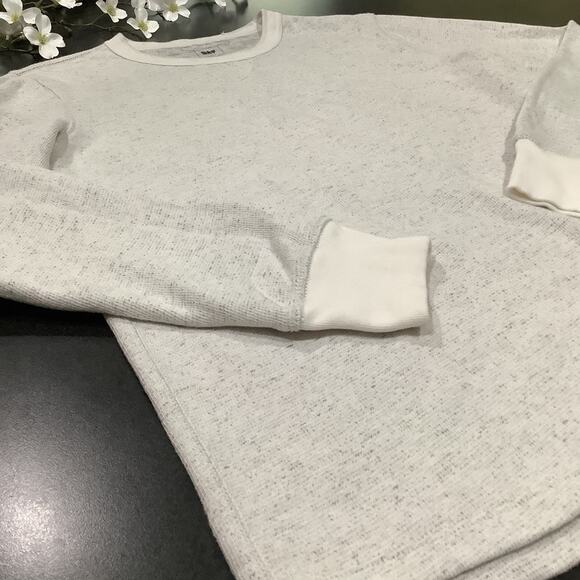 GAP Dorito Long Sleeve 100% Cotton Slub Thermal Boyfriend Sweatshirt in Snow Cap - Picture 8 of 12